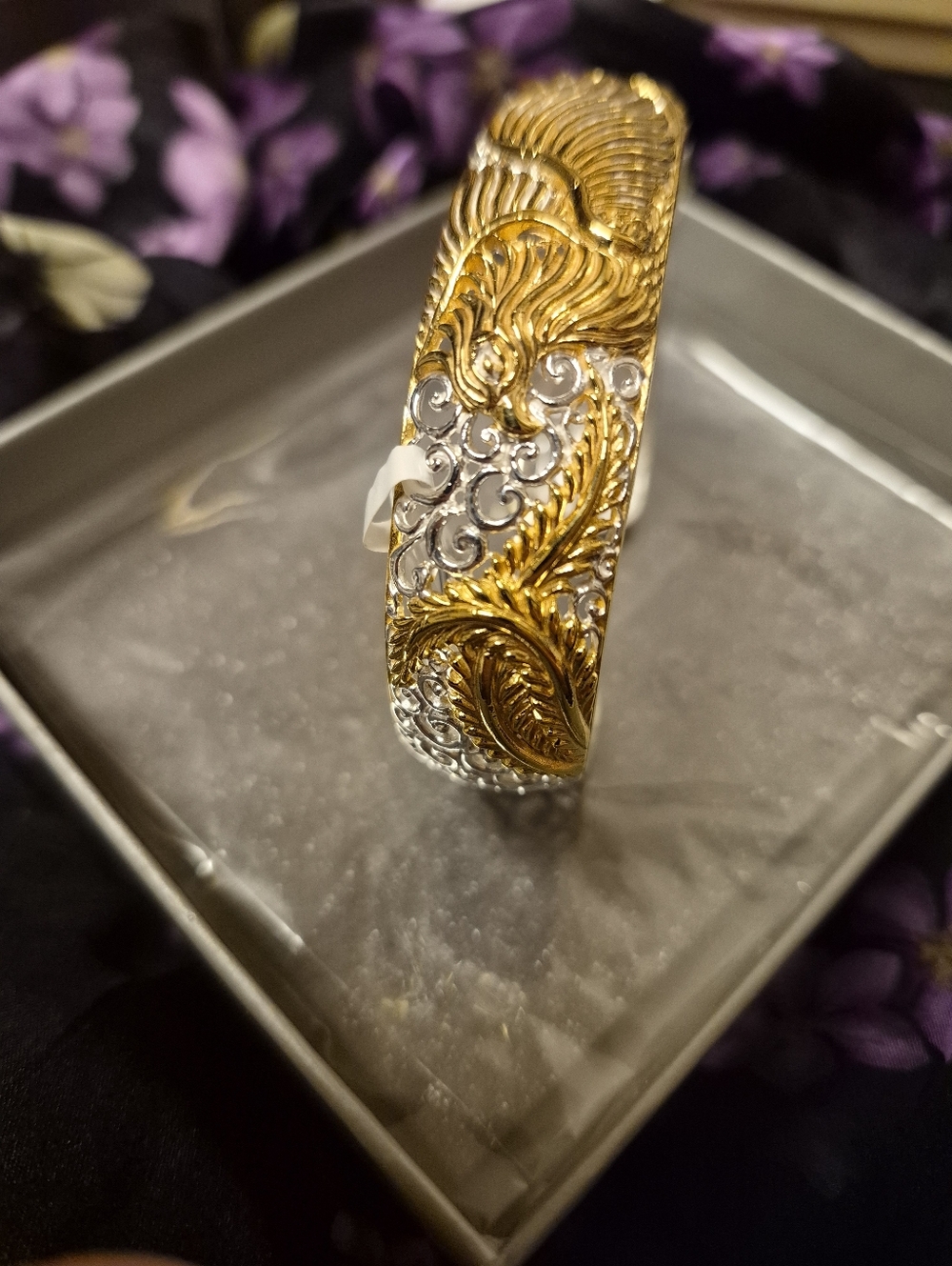 NWT BALI LEGACY TWO-TONE 22K Gold and STERLING PHOENIX CUFF BRACELET 30.6 GRAMS - Picture 8 of 14